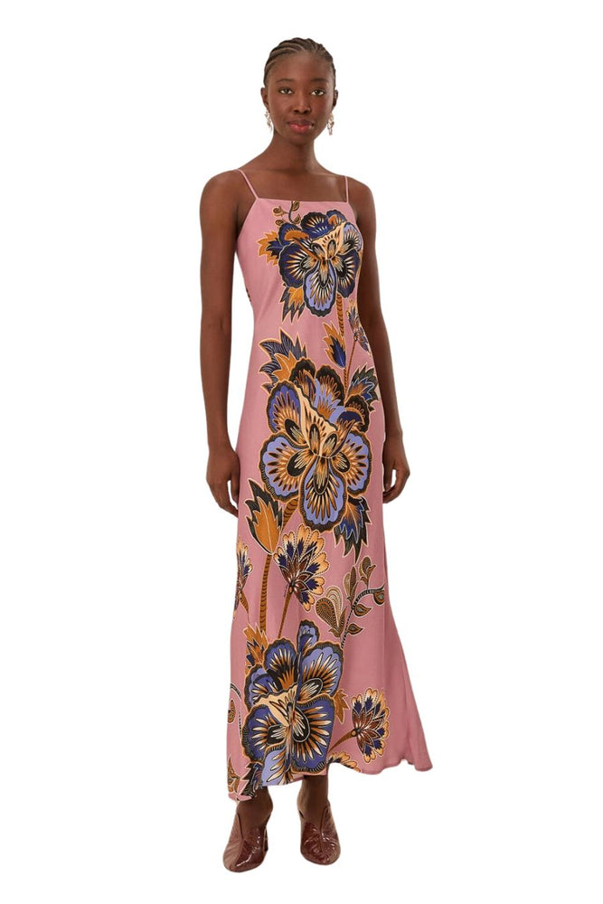 Pink Maxi Floral Lenzing™ Ecovero™ Viscose Slip Maxi Dress