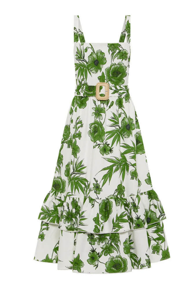 Dani Pique Midi Dress in Antigua Green