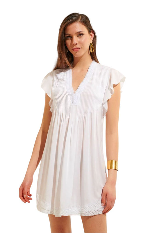 Mini Dress Sasha in Optic White