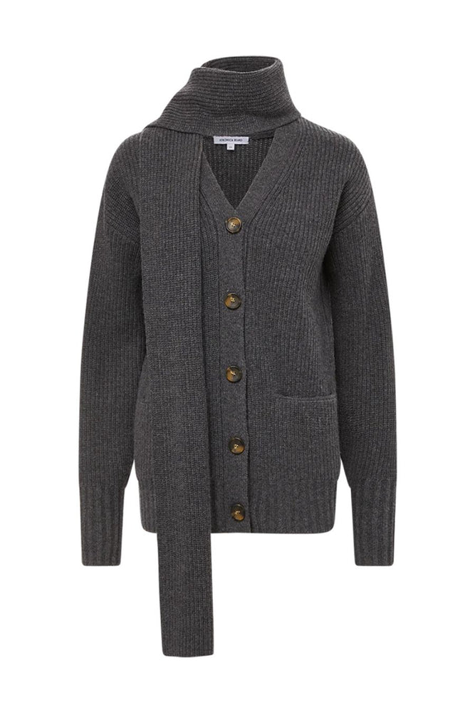 Annalise Merino Wool Cardigan in Charcoal