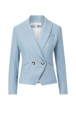 Cropped Rickie Dickey Jacket in Heather Smoke Blue