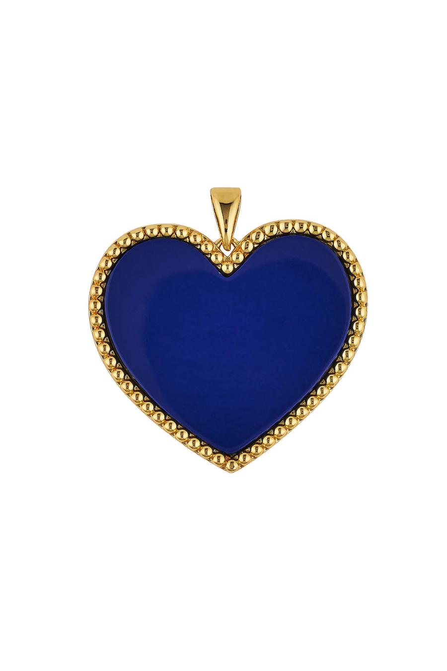 Beaded Heart Pendant in Lapis