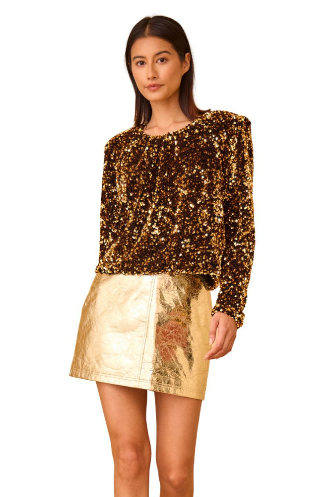 Libby Top in Gold Sequin