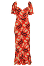 Romana Dress in Kiku Red