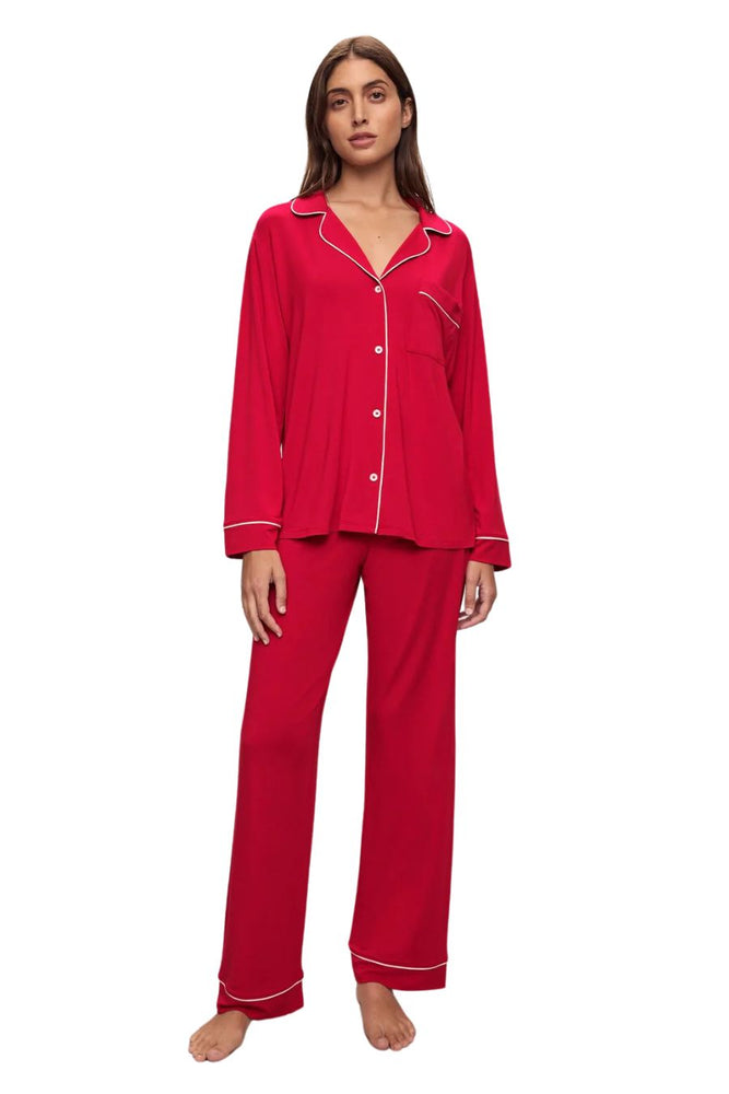 Gisele TENCEL™ Modal Long PJ Set in Haute Red/Ivory