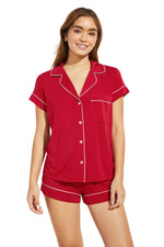 Gisele TENCEL™ Modal Shortie Short PJ Set Haute Red/Ivory