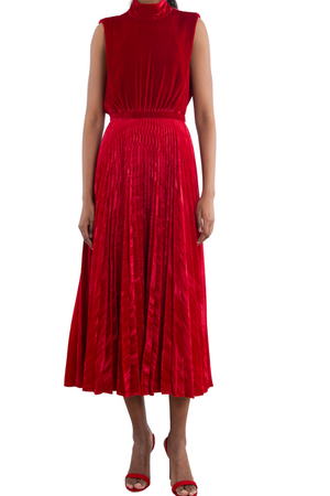 Fleur Velvlet-C Dress in True Red