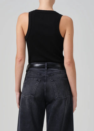 Isabel Rib Tank in Black