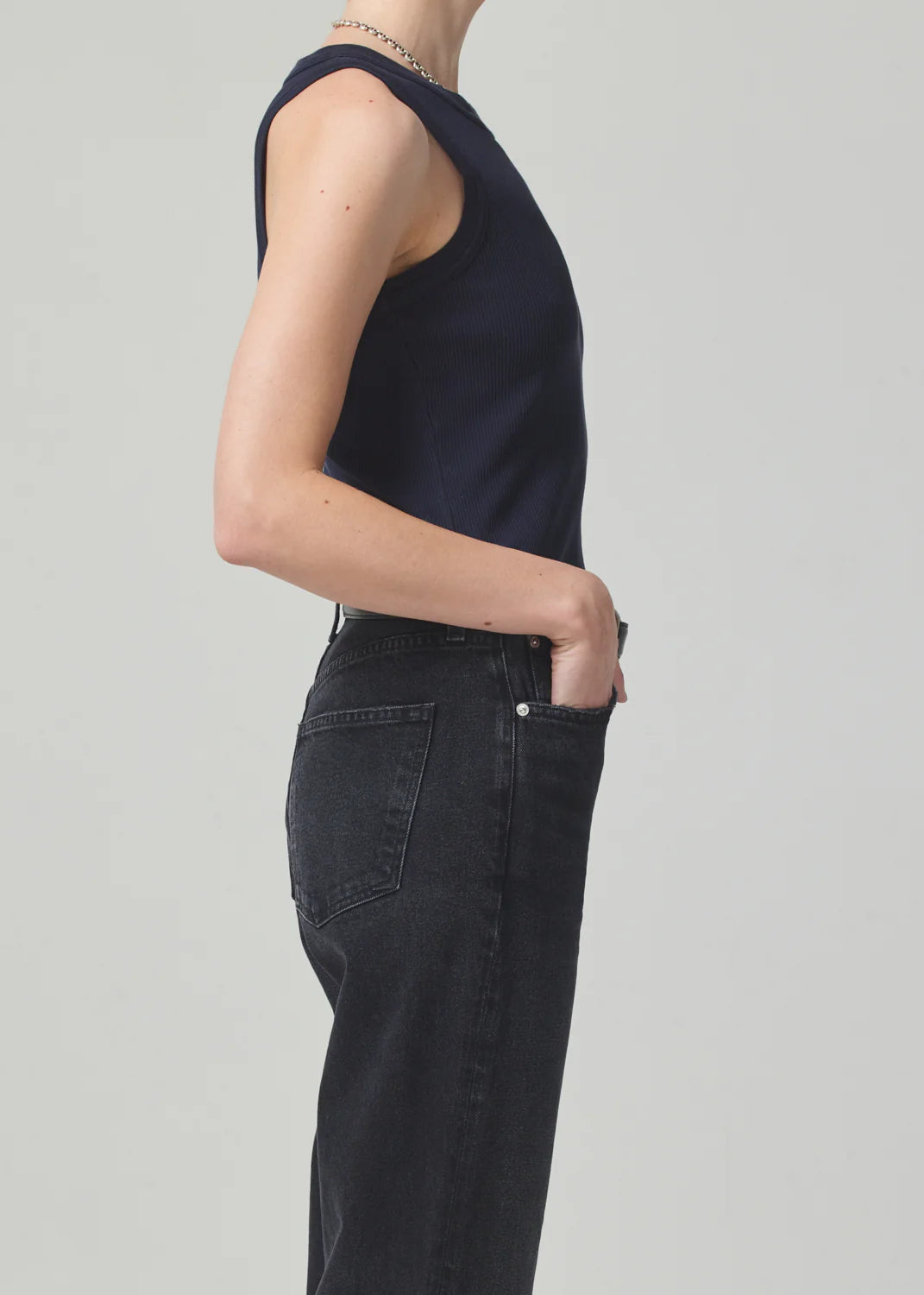 Isabel Rib Tank in Navy