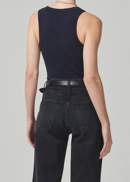 Isabel Rib Tank in Navy