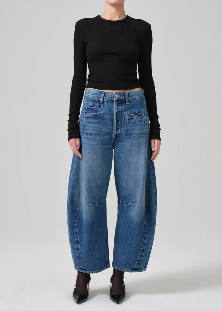 Cropped Faena Crewneck In Black