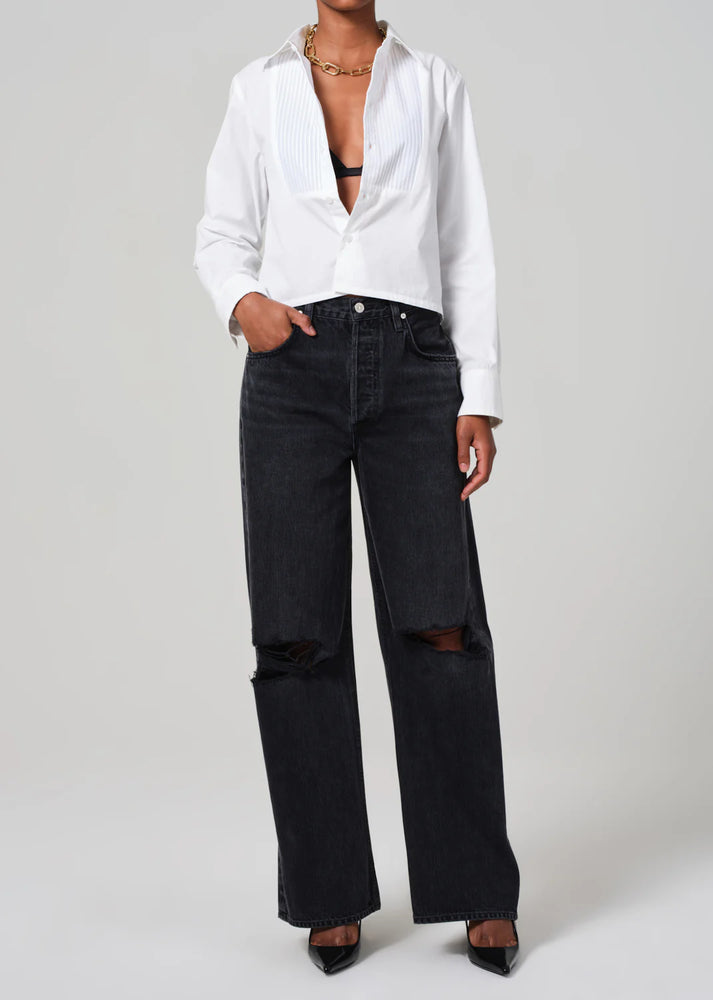 Fino Boxy Cropped Tuxedo In White