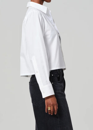 Fino Boxy Cropped Tuxedo In White