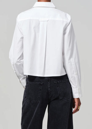 Fino Boxy Cropped Tuxedo In White