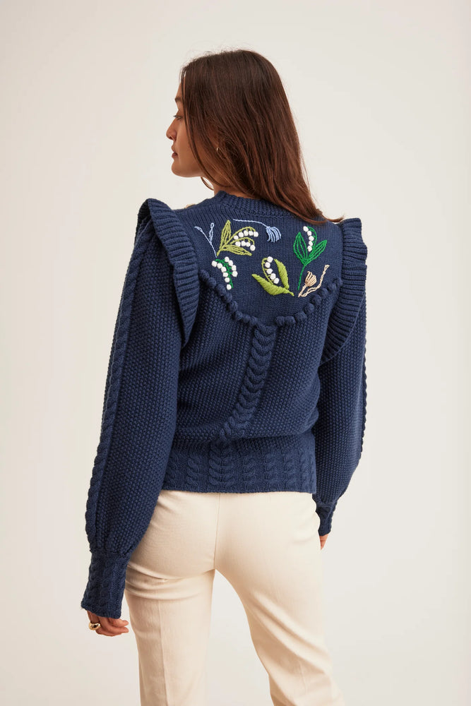 Brooklyn Sweater in Navy Lily of the Valley