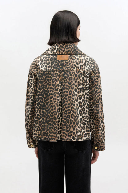 Leopard Denim Jacket