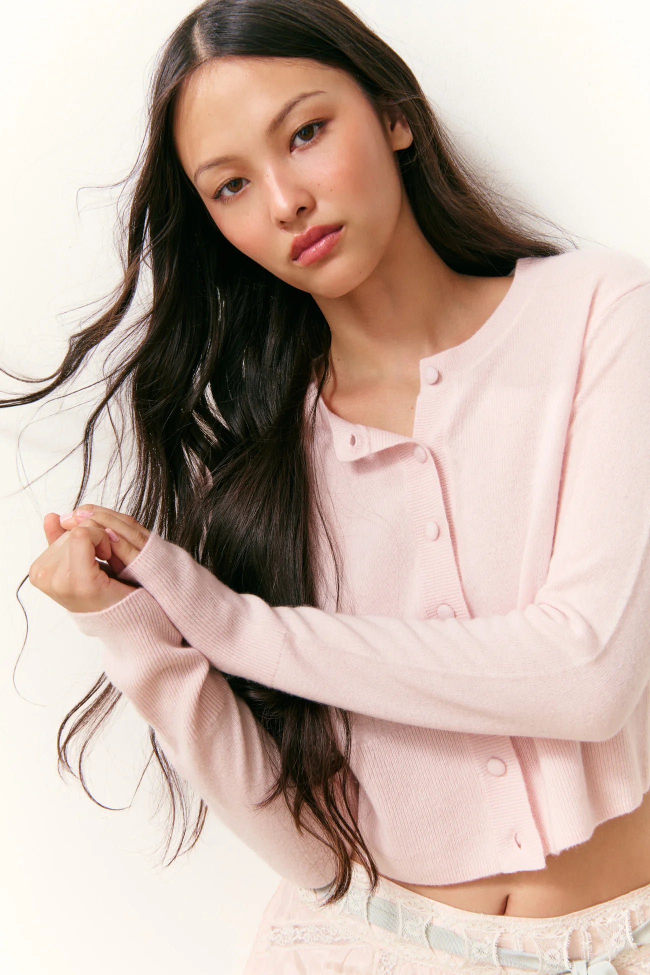 Adeanne Cardigan in Pale Pink