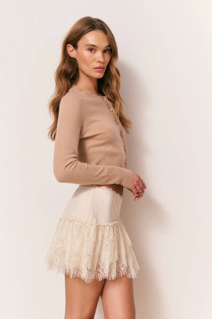 Adeanne Soft Cashmere Cardigan in Toffee