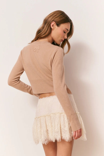 Adeanne Soft Cashmere Cardigan in Toffee