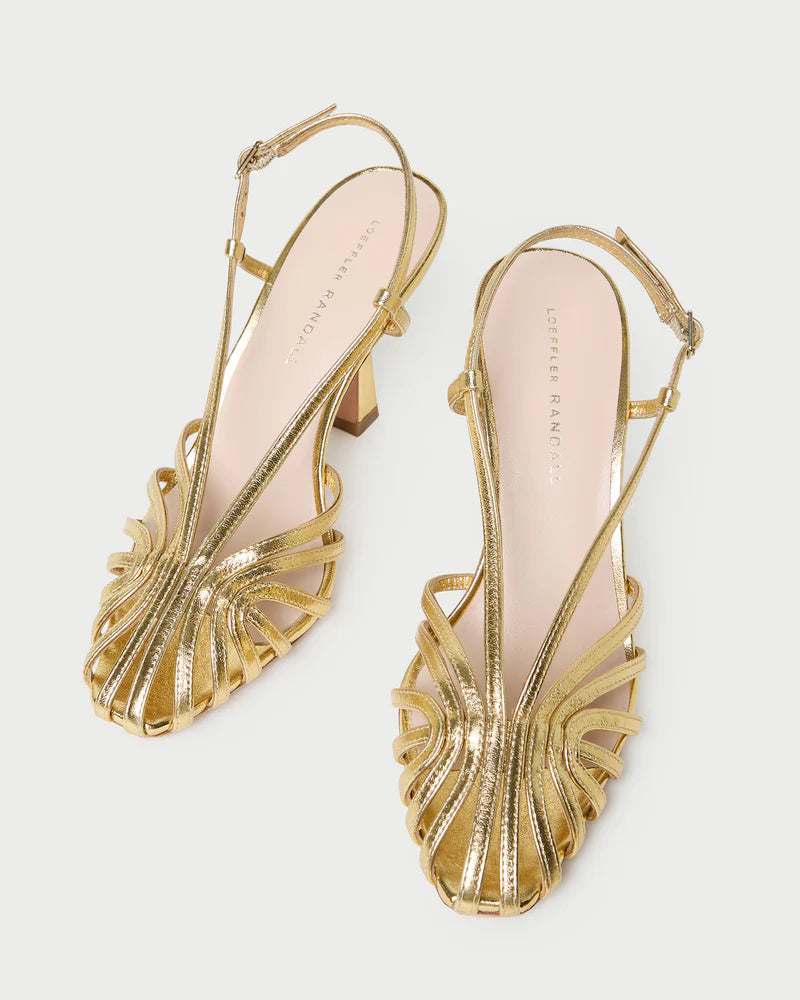 Alexandra Gold Slingback Heeled Sandal