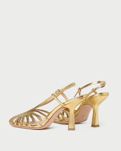 Alexandra Gold Slingback Heeled Sandal