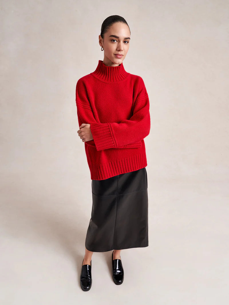 Archie Turtleneck in Dark Red