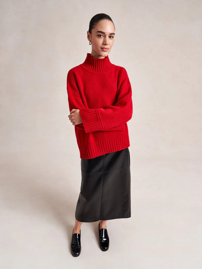 Archie Turtleneck in Dark Red