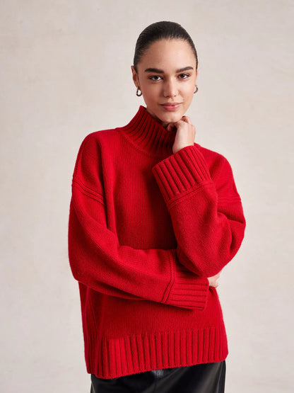 Archie Turtleneck in Dark Red