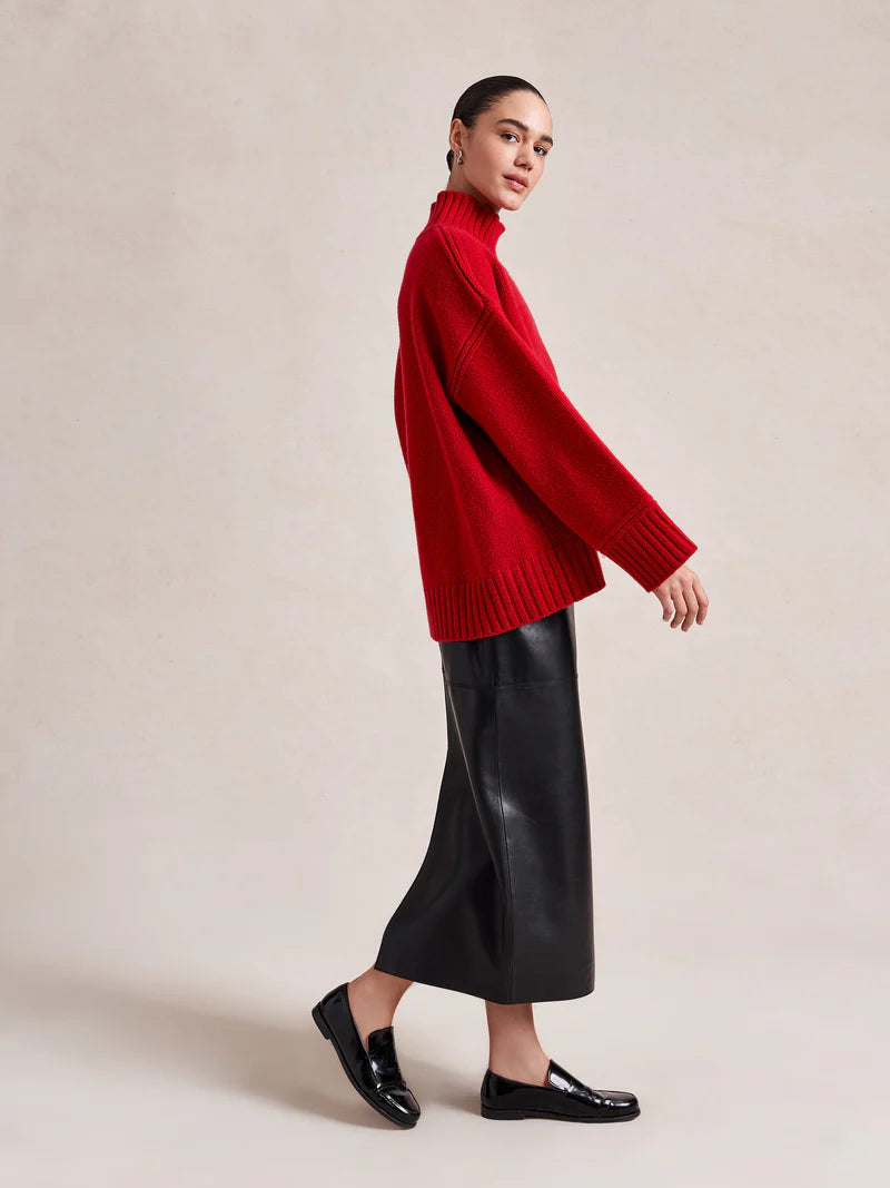 Archie Turtleneck in Dark Red