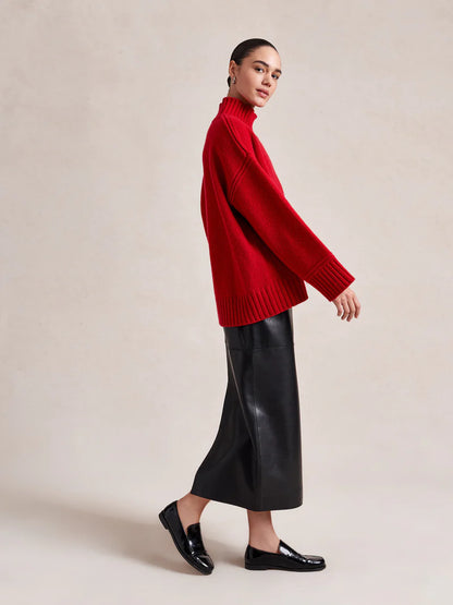Archie Turtleneck in Dark Red