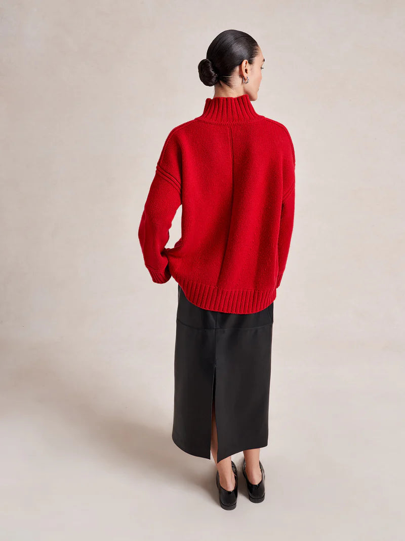 Archie Turtleneck in Dark Red