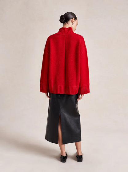 Archie Turtleneck in Dark Red