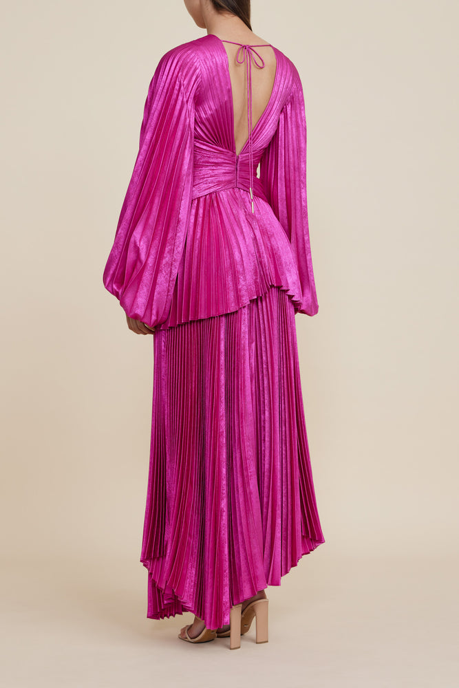 Rosella Gown in Metallic Pink