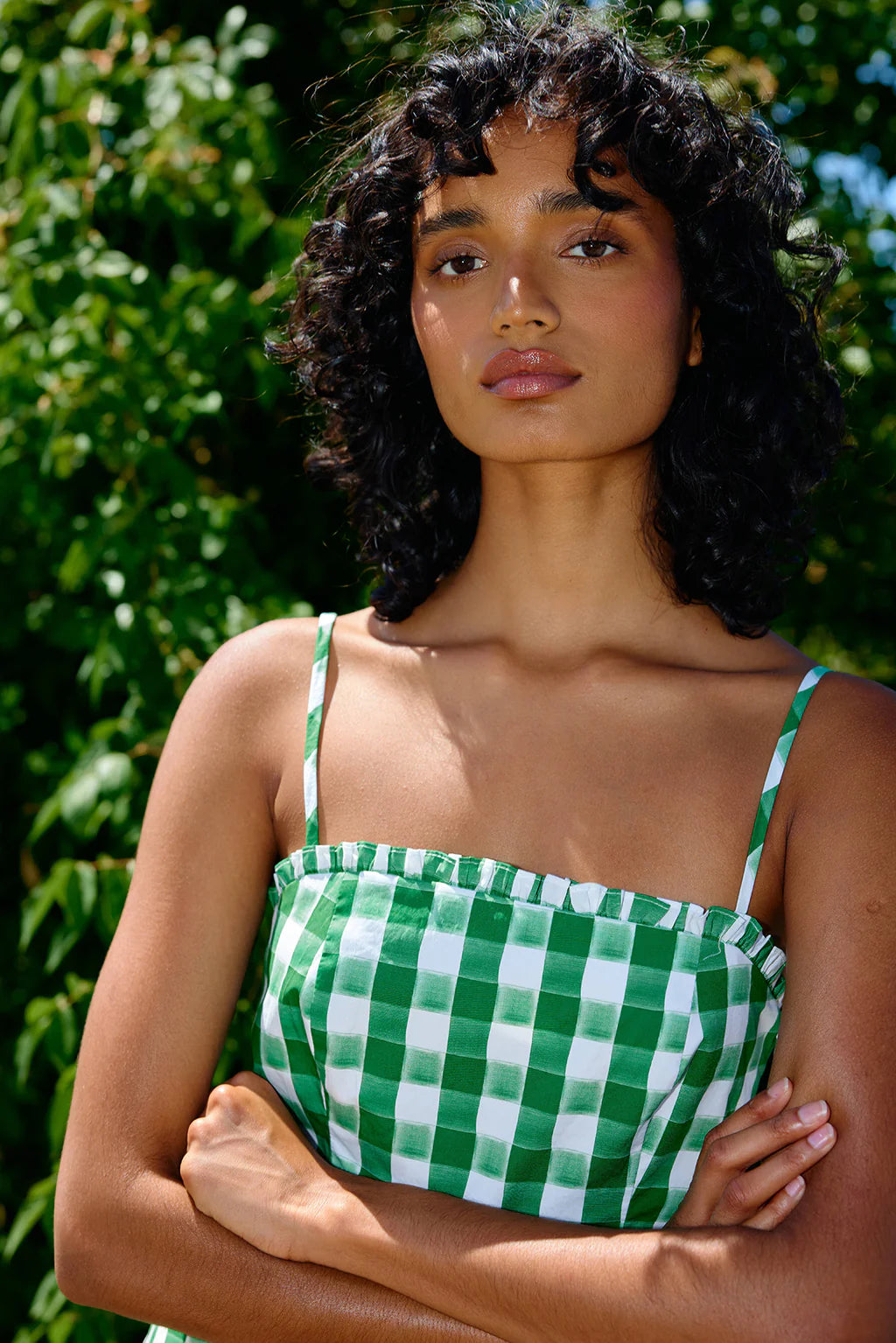 Molly Dress in Leaf Gingham