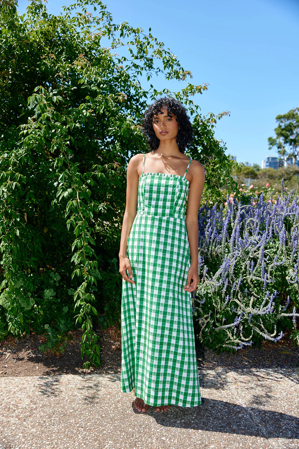 Molly Dress in Leaf Gingham