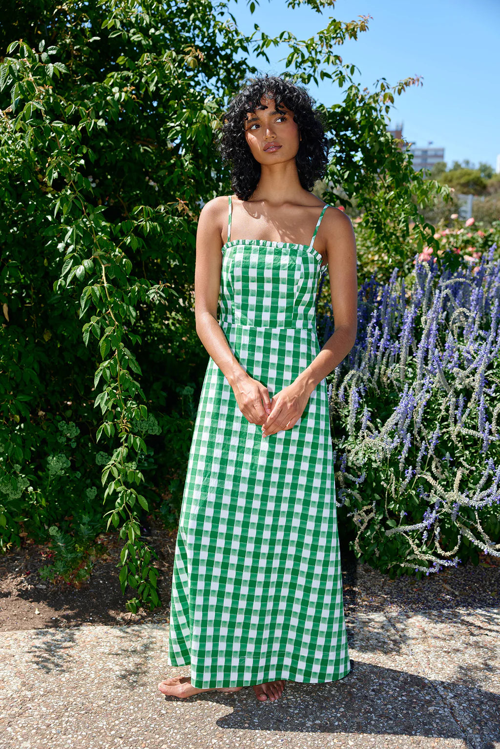 Molly Dress in Leaf Gingham