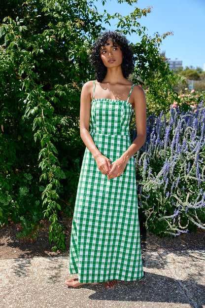 Molly Dress in Leaf Gingham