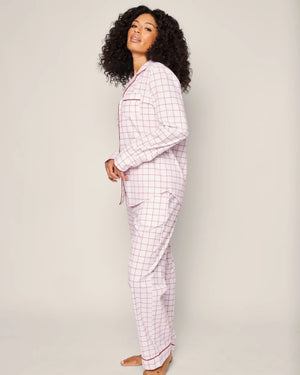 Women's Twill Pajama Set in Garnet Tattersall