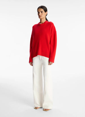 
            
                Load image into Gallery viewer, Ayden Wool Cashmere Sweater in Cadmium Red
            
        