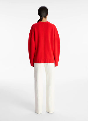 
            
                Load image into Gallery viewer, Ayden Wool Cashmere Sweater in Cadmium Red
            
        
