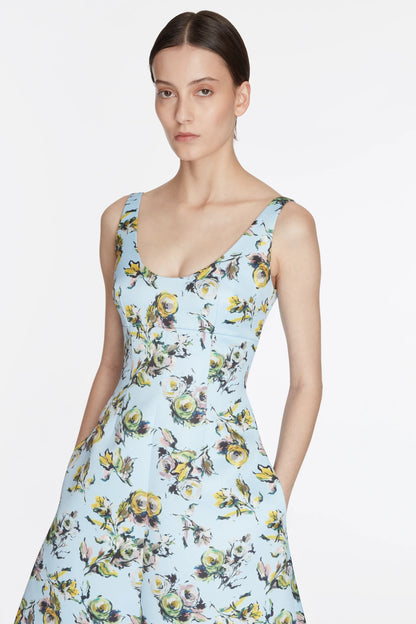 Abella Dress In Yellow & Green Floral Print