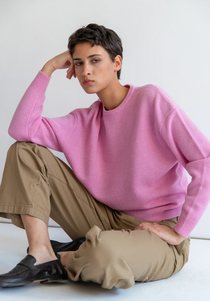 Artemis Cashmere Sweater in Bright Pink