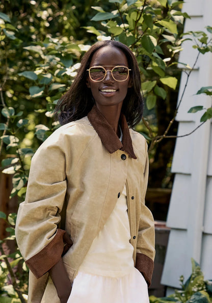 Austin in 18K Titanium + Champagne Polarized