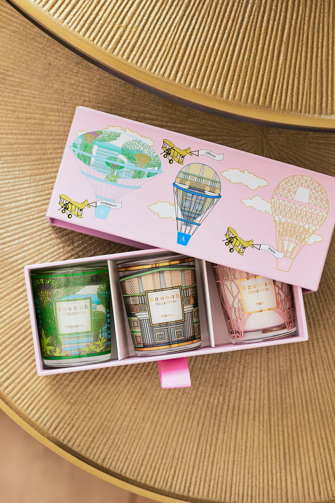 Trio Travel Candles Singapore-Athens-Paris