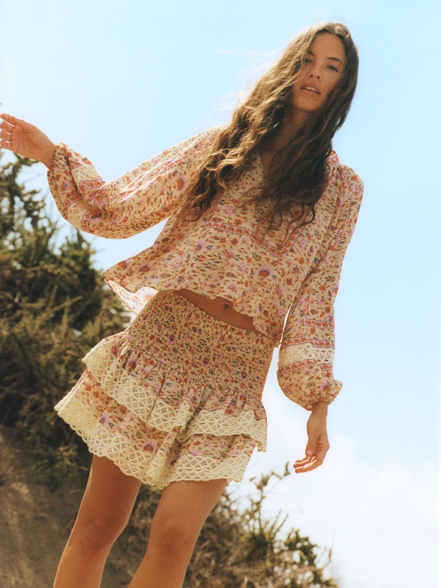 Soraya Shirred Mini Skirt