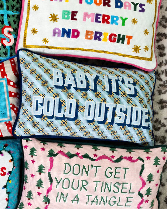 Baby It's Cold Outside Needlepoint Pillow