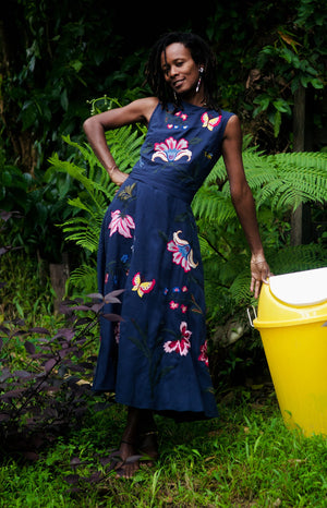 Gloriosa Dress in Indigo Blue