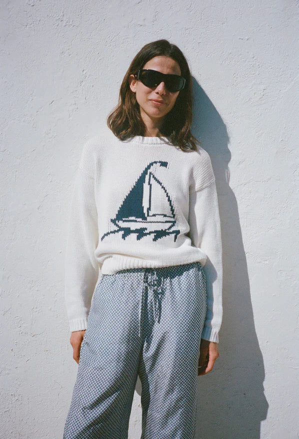 Josette Ivory Cotton Knit Pullover