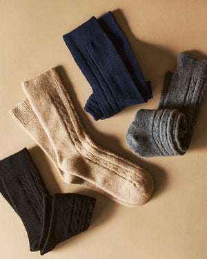 Cashmere Socks in Navy