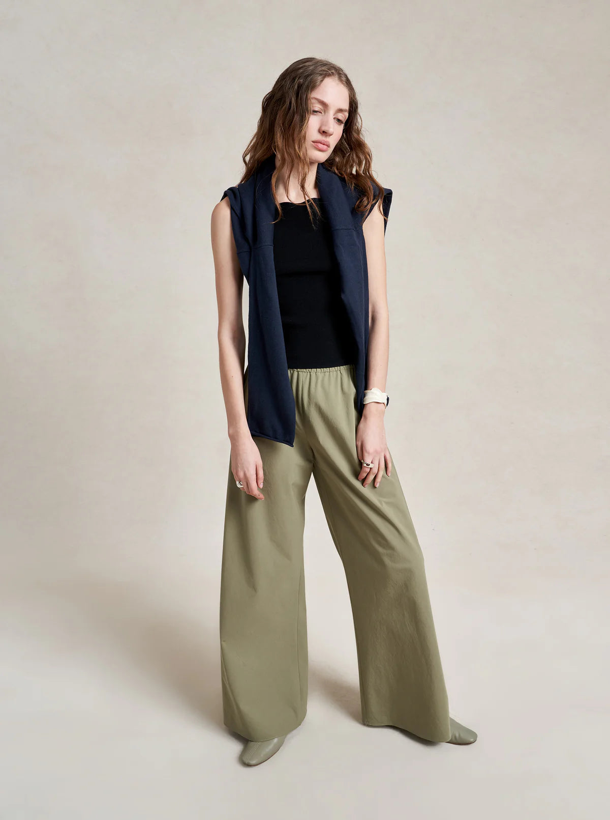 Cotton Poplin Colby Pant in Olive